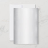 水彩ホワイトフラワーゴールデンフレームシルバーティール（緑がかった色） 出欠カード (裏面)