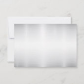 水彩ホワイトフラワーゴールデンフレームシルバーティール（緑がかった色） 出欠カード (裏面)