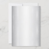 水彩ホワイトフラワーゴールデンフレームシルバーティール(緑がかった色) 招待状 (裏面)