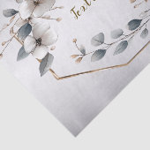 水彩ホワイトフラワーゴールデンフレームシルバーティール(緑がかった色) 薄葉紙 (詳細)