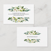 水彩ホワイトフローラフレ結婚ームのウェブサイト 名刺 (正面/裏面)