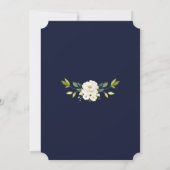 水彩ホワイトホワイトフローラ金ゴールドブライダルシャワー 招待状 (裏面)