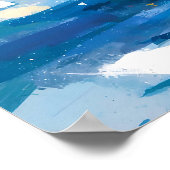 水彩ホワイトポーラベアキッズ ポスター (角)