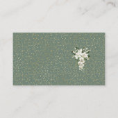 水彩ホワイトリリーと緑の背景の​ベビー エンクロージャーカード (裏面)