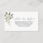 水彩ホワイトリリーと緑の背景の​ベビー エンクロージャーカード (正面)