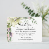 水彩ホワイトリリー悔やみや弔慰サンキューカード サンキューカード (スタンド正面)