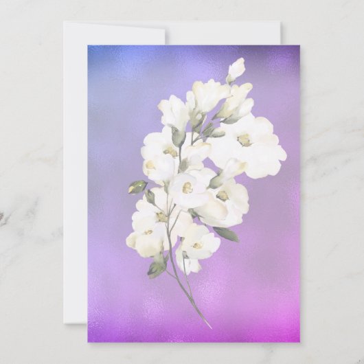 *~*水彩ホワイトローズブライダルシャワーマゼンタ 招待状 (裏面)