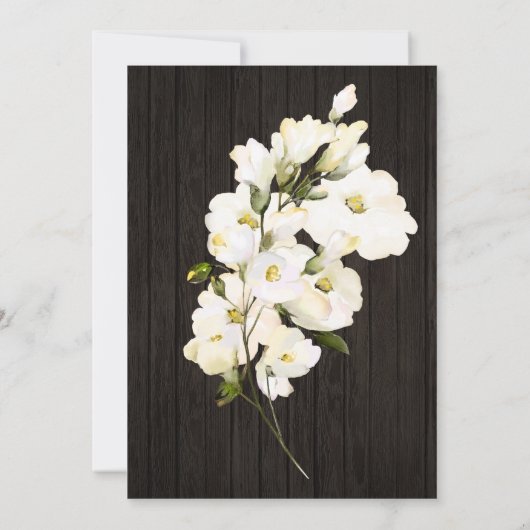 *~*水彩ホワイトローズ素朴ブライダルシャワー 招待状 (裏面)