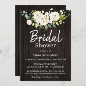 *~*水彩ホワイトローズ素朴ブライダルシャワー 招待状 (正面/裏面)