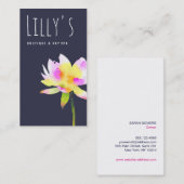 水彩ホワイトロータスホリスティック健康スパ 名刺 (正面/裏面)