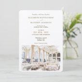 水彩ホワイト社交ダンス結婚式招待状 招待状 (スタンド正面)