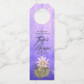 水彩ホワイト開花サボテン ボトルネックタグ (正面)