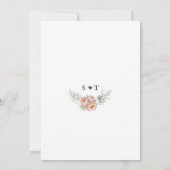 水彩ホワイト ダスティ ローズ フラワーズ ゴールド ウェディング 招待状 (裏面)