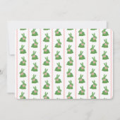 水彩ボクウッド春バニーピンクボウ写真 サンキューカード (裏面)