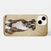 水彩ボクサードッグペット動物自然 iPhoneケース (裏面横)