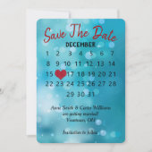 水彩ボケのSave the Date ウェディング カレンダー 招待状 (正面)