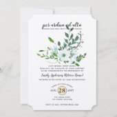 水彩ボタニカル引退写真 職業 招待状 (正面)