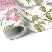 水彩ボタニカル ピンク ボヘミア ローズ ラッピングペーパー (ロールコーナー)