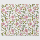 水彩ボタニカル ピンク ボヘミア ローズ ラッピングペーパー (フラット)