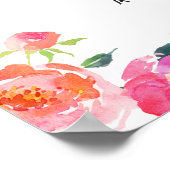 水彩ボタニカル フラワー ブライダル シャワー サイン (角)