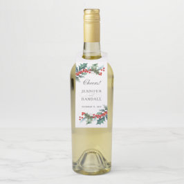 水彩ボタニカル ホリデー グリーン ボトルネックタグ