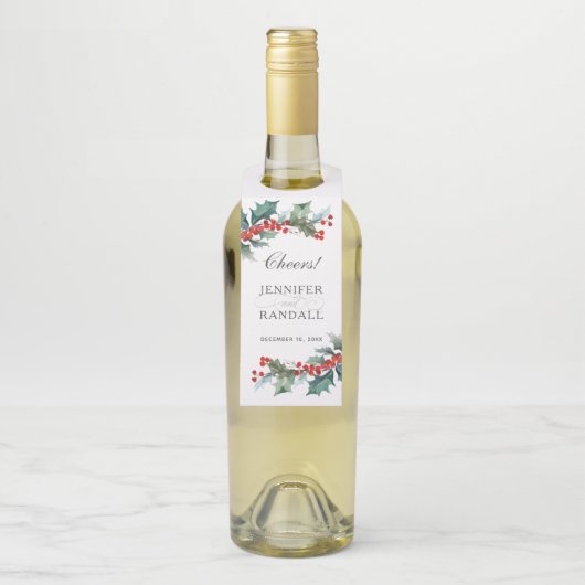 水彩ボタニカル ホリデー グリーン ボトルネックタグ (ボトル)