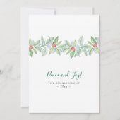 水彩ボタニカル ホリーとベリーのクリスマス シーズンカード (正面)