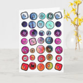 水彩ボタン縫い付け カード (黄色い花)