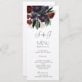 水彩ボタ素朴ニーブーケディナーメニュー シーズンカード (正面/裏面)