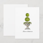 水彩ボックスウッド トピアリー フラット サンクス カード (正面/裏面)