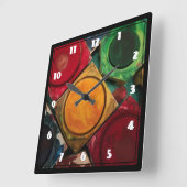 水彩ボック絵を描スパレット スクエア壁時計 (傾斜)