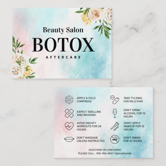 水彩ボトックスアフターケア名刺 名刺 (正面/裏面)