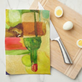 水彩ボトル キッチンタオル (四つ折り)