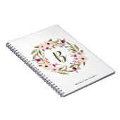 水彩ボヘミアフローラリースモノグラム ノートブック (右側)