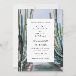 水彩ボヘミアンサボスグリーンデザート 招待状
