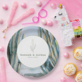 水彩ボヘミアンサボテン緑の結婚砂漠 ペーパープレート (パーティー)