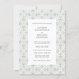 水彩ボヘミアンスタイルのサボテン グリーンタイルのデザート 招待状