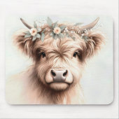 水彩ボヘミアンハイランド牛 マウスパッド (正面)