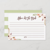 水彩ボヘミアンフラワーズアドバイスのための花嫁 アドバイスカード (正面/裏面)