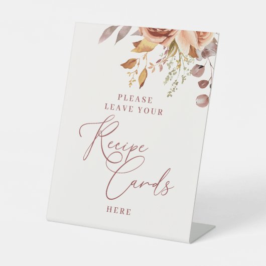 水彩ボヘミアンフラワーブライダルシャワー 台座サイン (正面)