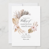 水彩ボヘミアンベディング 招待状 (正面)