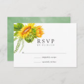 水彩ボヘミアンボホサンフラワー結婚ズ 出欠カード (正面/裏面)