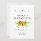 水彩ボヘミアンボホサンフラワー結婚ズ 招待状 (正面)