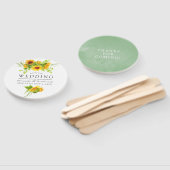 水彩ボヘミアンボホサンフラワー結婚式の引き出物 ハンドファン (組立なし)