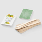 水彩ボヘミアンボホサンフラワー結婚式 プログラム ハンドファン (組立なし)