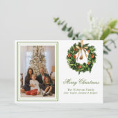 水彩ボホオレンジスライスリースクリスマスフォト シーズンカード (スタンド正面)