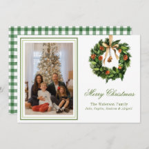 水彩ボホオレンジスライスリースクリスマスフォト