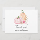 水彩ボホカボチャのバビシャワー サンキューカード (正面)