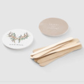 水彩ボホコットンとユーカリ結婚ボホの ハンドファン (組立なし)