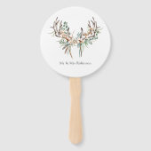 水彩ボホコットンとユーカリ結婚ボホの ハンドファン (正面)